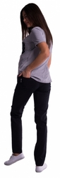 Be MaaMaa Těhotenské kalhoty s mini těhotenským pásem - růžové