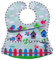 BabyOno Bryndáček nepromakavý s kapsičkou - Ptáčci - 6m+