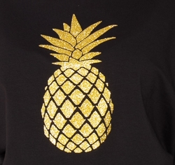Be MaaMaa Těhotenská mikina, triko Ananas - černé