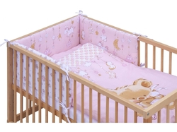 Postýlka buk přírodní 120x60cm s výbavou - GRISI růžová - Scarlett