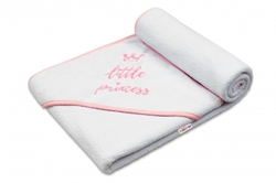 Osuška dětská froté - LITTLE PRINCESS bílá s růžovou 