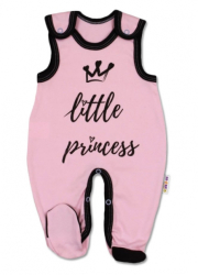 Kojenecké bavlněné dupačky, růžové vel. 68 - Little Princess