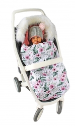 Baby Nellys Fusák, spacáček 105x55 Velvet Winter Lux - Flowers