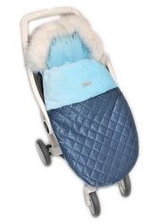 Baby Nellys Fusák, spacáček 105x55 Velvet exkluziv prošívaný - modrý