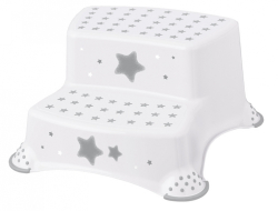 Stolička - schůdky s protiskluzem Baby Star - bílé, Baby Nellys
