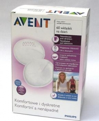 Prsní tampóny do kojící podprsenky - AVENT bílé 