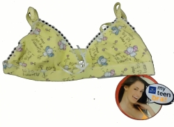 Dívčí spodní prádlo - PODPRSENKA dívčí  žlutá s potiskem 