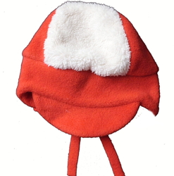 Čepice kojenecká fleece - KŠILTÍK červeno-bílá 