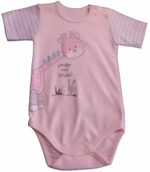 Body krátký rukáv PROUŽKY RUKÁV růžové