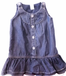 Šaty dětské riflové - MOTÝLCI tmavě modré 