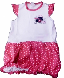 Šaty dětské bavlna - SHOPPING růžové puntíky 