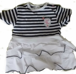 Šaty dětské bavlna - SECRET černo-bílé 