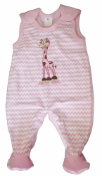 Dupačky kojenecké bavlna - ŽIRAFKA cik-cak růžové