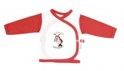 Košilka kojenecká bavlna - BROUČEK V LÉTĚ bílá s červenou 