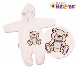 Overal/Kombinéza zimní samet - TEDDY BEAR smetanová 
