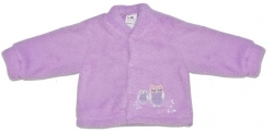 Kabátek kojenecký chlupatý - SOVIČKY fialový 