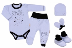 Souprava kojenecká 5-dílná bavlna - BABY LITTLE STAR modrá 