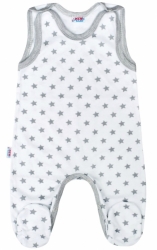 Dupačky kojenecké bavlna - CLASSIC hvězdičky šedé na bílém 