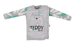Košilka kojenecká bavlna - WILD TEDDY šedá 