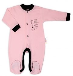 Overal kojenecký bavlna - LITTLE STAR růžový 