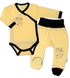 Souprava kojenecká 2-díl bavlna - LITTLE STAR žlutá 