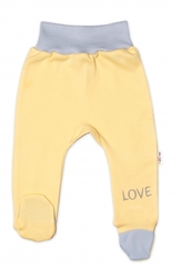 Polodupačky kojenecké bavlna - LOVE žluté 