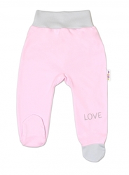 Polodupačky kojenecké bavlna - LOVE růžové 