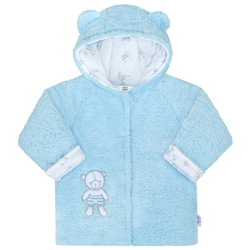 Zimní kabátek/Bundička chlupáčková - NICE BEAR modrý 