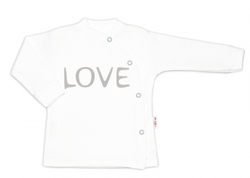 Košilka kojenecká bavlna - LOVE bílá 