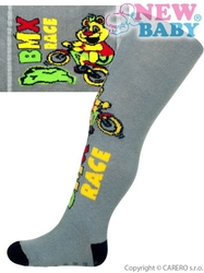 Punčocháče dětské bavlna s ABS - BMX RACE šedé 