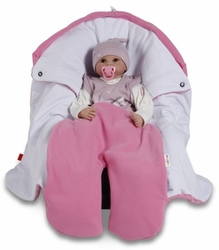 Zavinovačka do autosedačky fleece/bio bavlna - MEDVÍDEK béžová