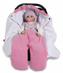Zavinovačka do autosedačky fleece/bio bavlna - MEDVÍDEK béžová