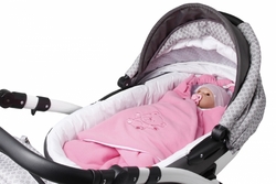 Zavinovačka do autosedačky fleece/bio bavlna - MEDVÍDEK béžová