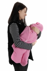 Zavinovačka do autosedačky fleece/bio bavlna - MEDVÍDEK béžová