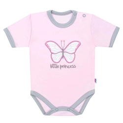 Kojenecké body krátký rukáv - LITTLE PRINCESS růžové - vel.74