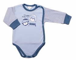 Kojenecká souprava 2-dílná body a polodupačky - TWOO LITTLE BEARS modrá 