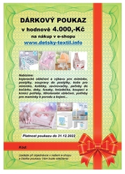 Dárkový poukaz na nákup v hodnotě 4000,-Kč v krabičce - platnost do 31.12.2022