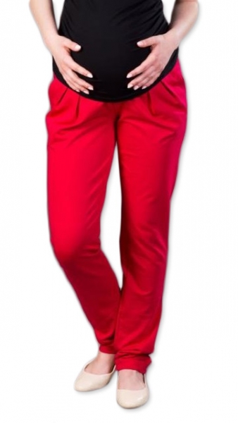 Těhotenské kalhoty/tepláky Gregx, Awan s kapsami - červené, XS V