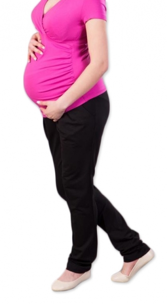 Těhotenské kalhoty/tepláky Gregx, Awan s kapsami - černé, vel.