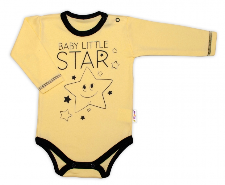 Baby Nellys Body dlouhý rukáv, žluté, Baby Little Star Velikost