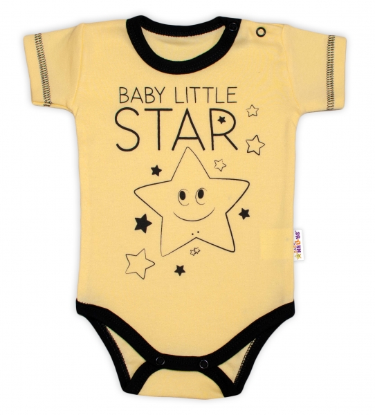 Body krátký rukáv Baby Nellys, Baby Little Star - žluté Velikost