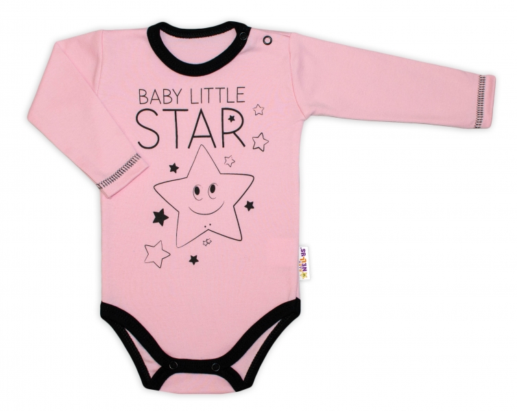 Baby Nellys Body dlouhý rukáv, růžové, Baby Little Star Velikost