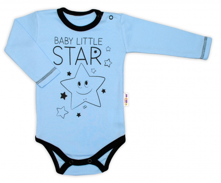 Baby Nellys Body dlouhý rukáv, modré, Baby Little Star Velikost