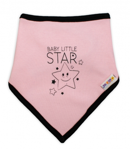 Dětský bavlněný šátek na krk Baby Nellys, Baby Little Star - růž