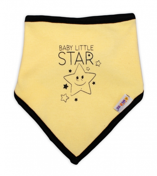 Dětský bavlněný šátek na krk Baby Nellys, Baby Little Star - žlu