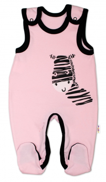 Kojenecké bavlněné dupačky Baby Nellys, Zebra - růžové Velikost