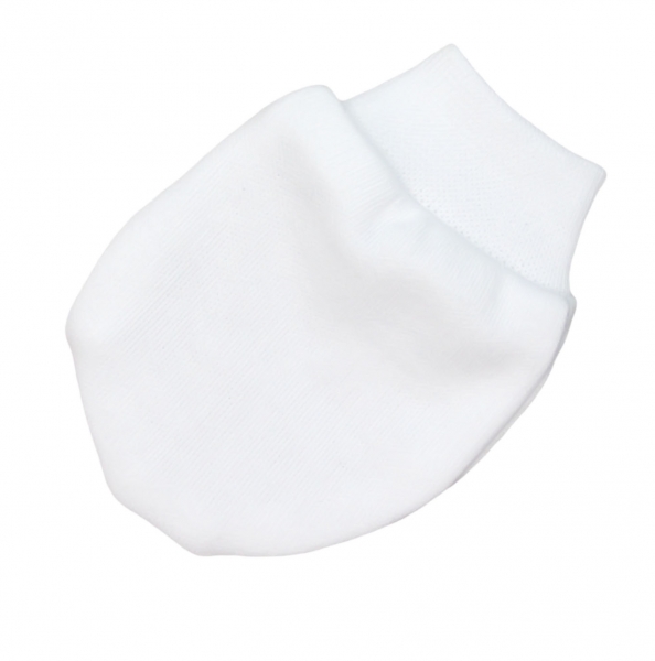 Bavlněné kojenecké rukavičky - bílé