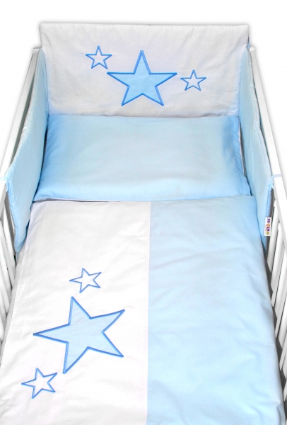Mantinel s povlečením Baby Stars - modrý, 120x90 cm Velikost po