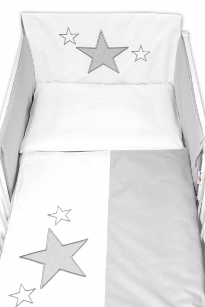 Mantinel s povlečením Baby Stars - šedý, 120x90 cm Velikost povl