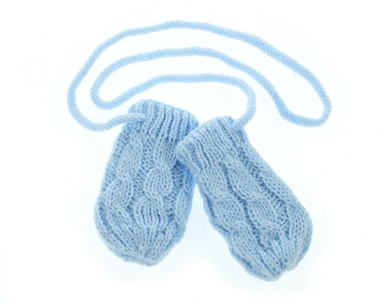 Zimní pletené kojenecké rukavičky se vzorem - sv. modré, Baby N